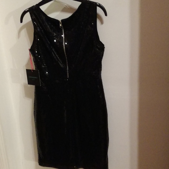 VVS DESIGNER Cynthia Rowley Cowl Neck Empire Waist Sequined Sheath Dress. NWT - Picture 4 of 7